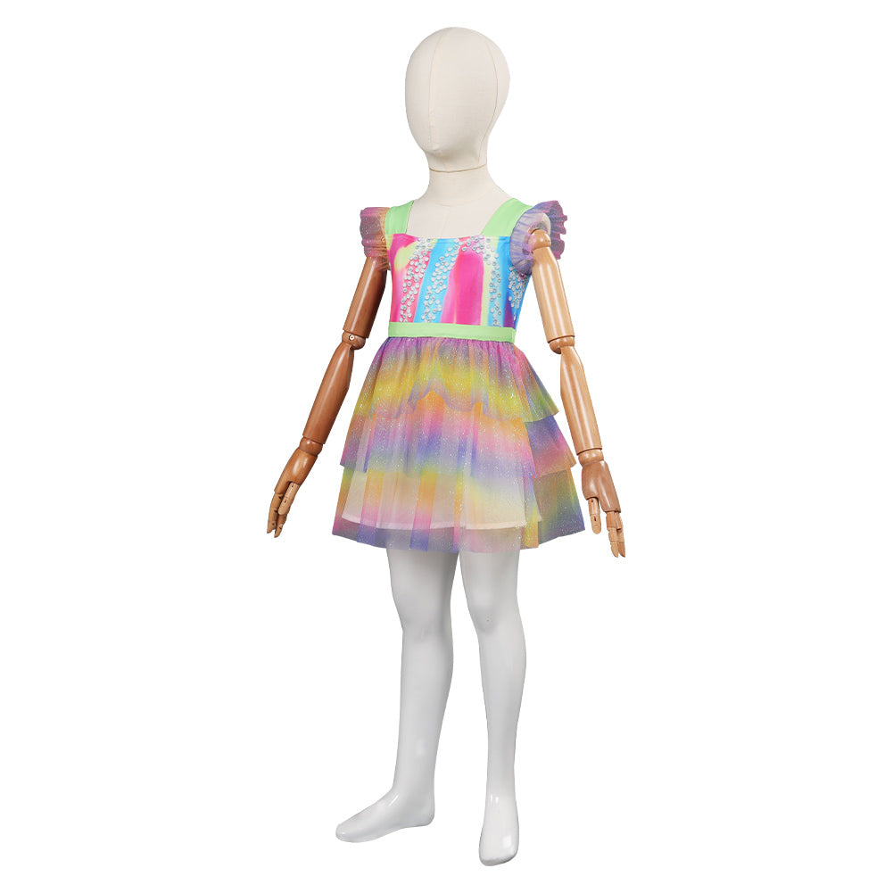 Barbie Movie Kids Girls Printed Dress Outfits Halloween Carnival Suit Cosplay Costume