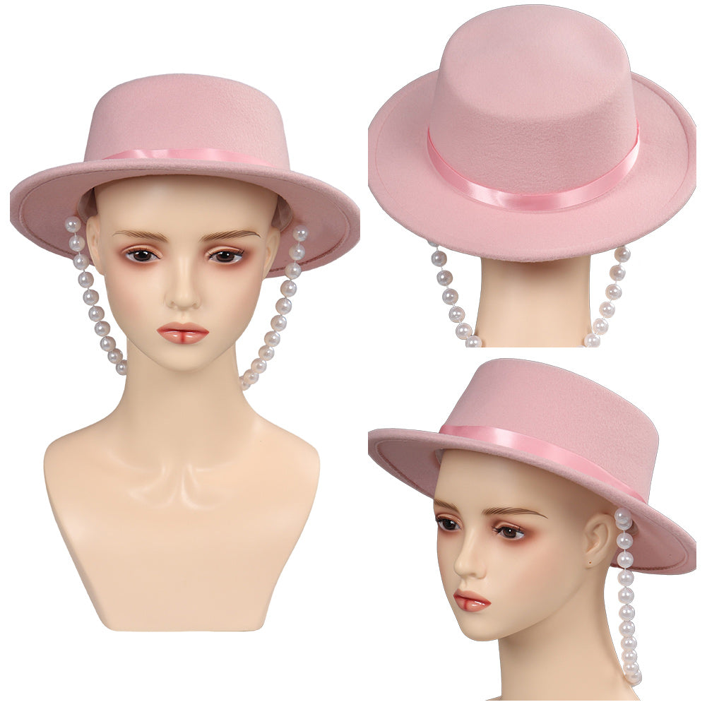 Doll Movie Women Hat Cap With Pearl Design Party Carnival Halloween Cosplay Accessories