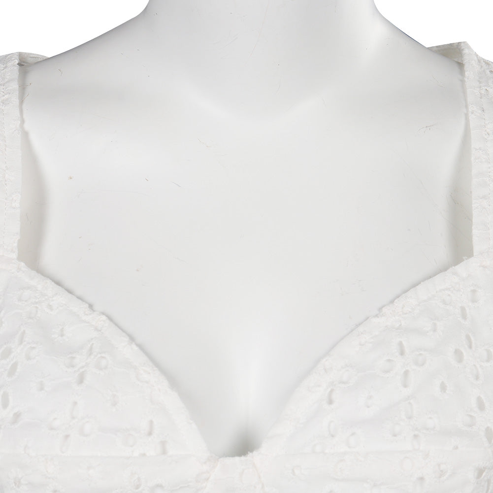 Doll Movie Margot Robbie Puff Sleeves Sexy Adult White Cropped Top Party Carnival Halloween Cosplay Costume