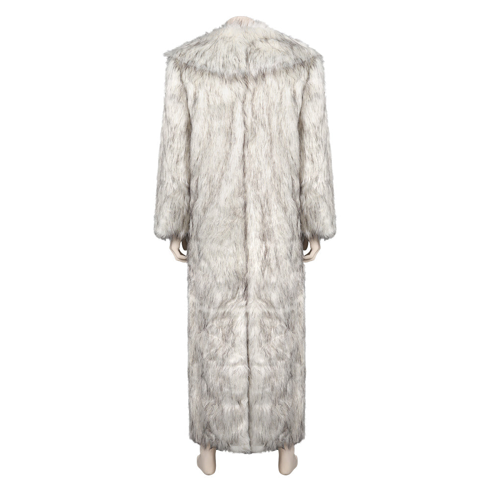 Doll Movie Ken White Long Woolly Coat Party Carnival Halloween Cosplay Costume