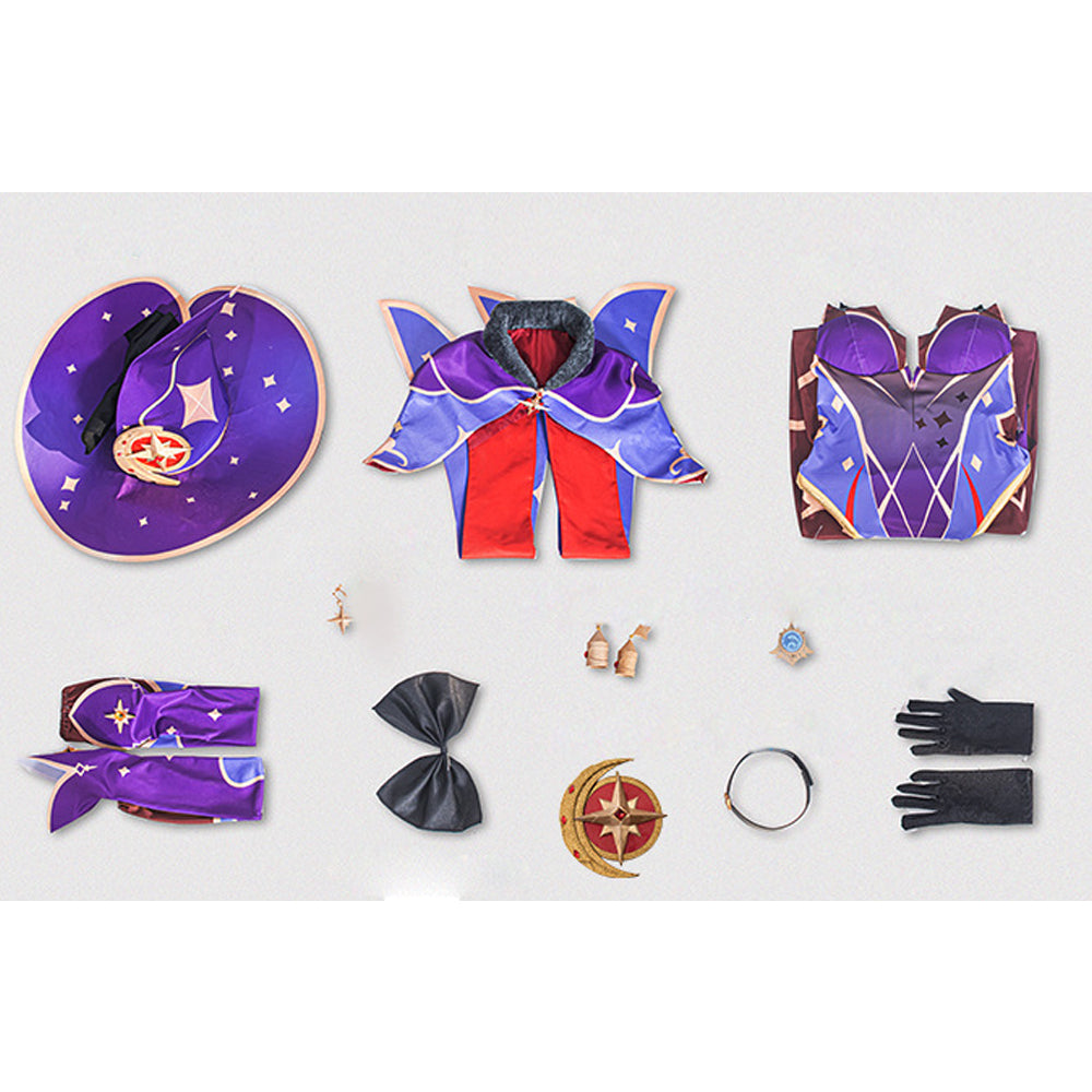 Genshin Impact Astrologist Mona Megistus Cosplay Costume