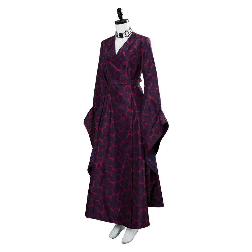 Game of Thrones Season 8 Melisandre Red Hexagon Dress Dark Gown Cosplay Costume