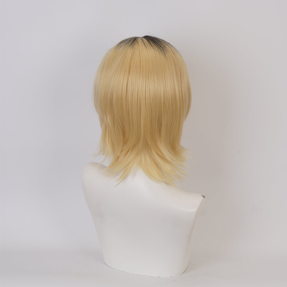 Haikyuu Kozume Kenma Golden and Black Short Cosplay Wig