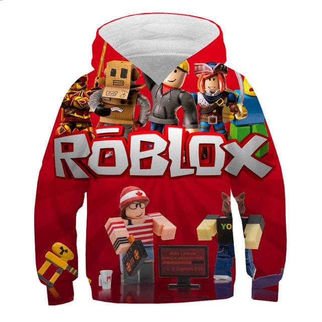 Kids Hoodie Cartoon Shooting Game Printing Children Hooded Roblox Casual Pullover Girls Boys Teen Sweatshirt
