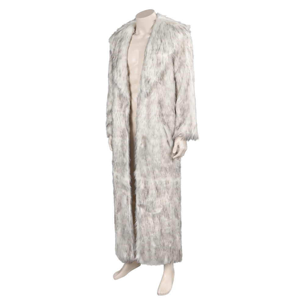 Doll Movie Ken White Long Woolly Coat Party Carnival Halloween Cosplay Costume