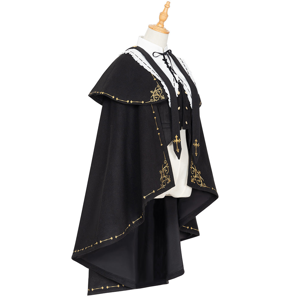 Black Lolita Dress Retro College style OP Dress