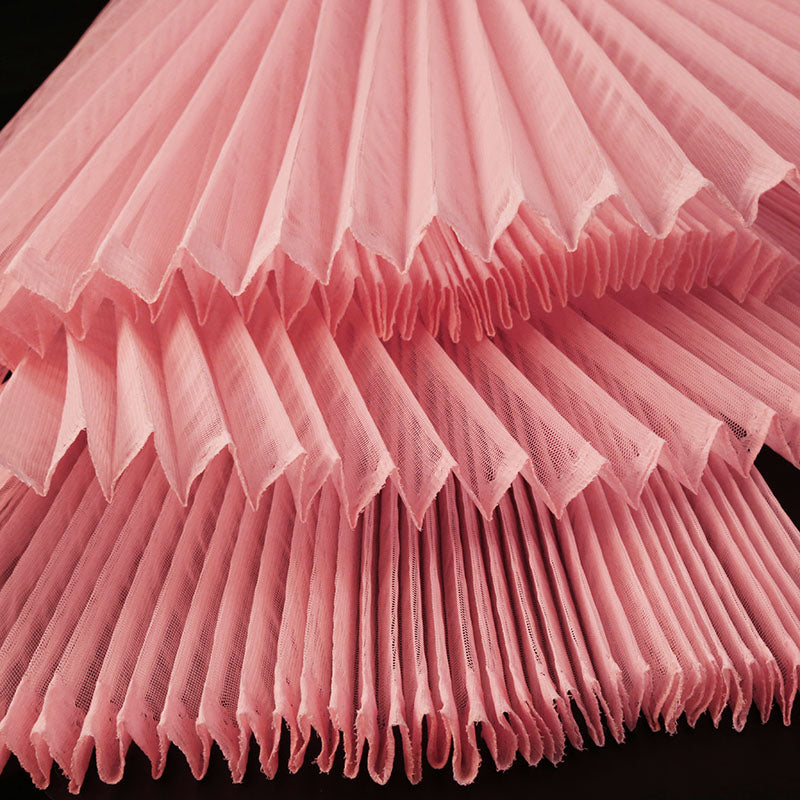 Accordion Pleated Stiff Mesh Fabric By The Meter Design DIY Shape Handmade Fashion Designer Material Stage Background Fabrics