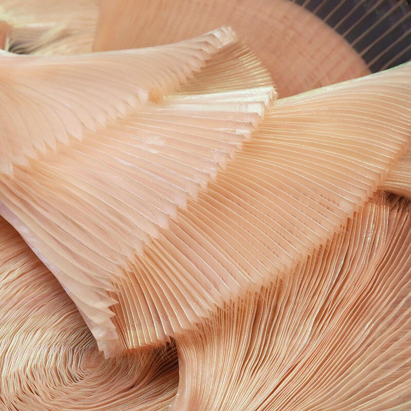 Accordion Soft Pleated Mesh Fabric By The Meter,Stage Background Fabrics,Design Shape DIY Fashion Sew Dress Designer Fabrics