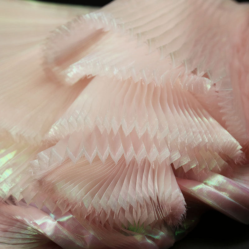 Accordion Soft Pleated Mesh Fabric By The Meter,Stage Background Fabrics,Design Shape DIY Fashion Sew Dress Designer Fabrics