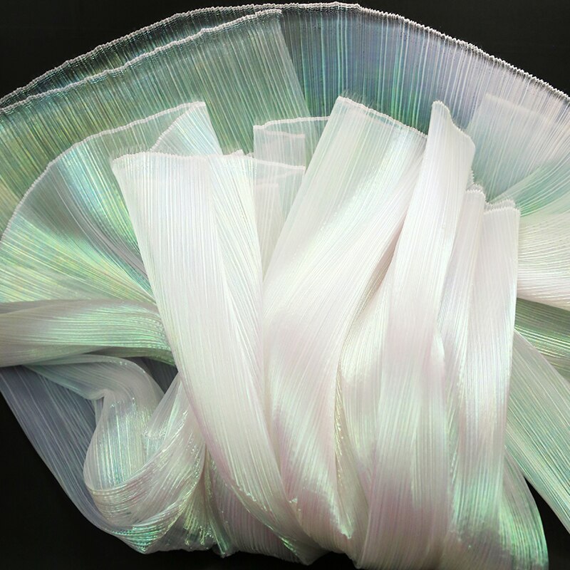Accordion Soft Pleated Texture Fold Organza Fabric Wedding Bouquet Decoration Stage Background Designer DIY Sewing Fabric