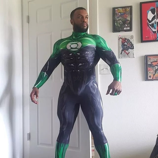 Adults Kids Green Lantern Cosplay Costumes Man Boys Male Zentai Bodysuit Suit Superhero Halloween Jumpsuit