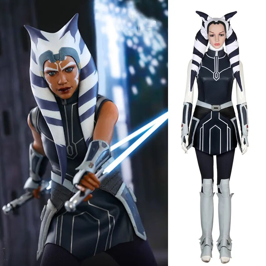 Ahsoka Tano Cosplay Star Costume Women Dress Outfits Halloween Carnival Outfits Party Suit