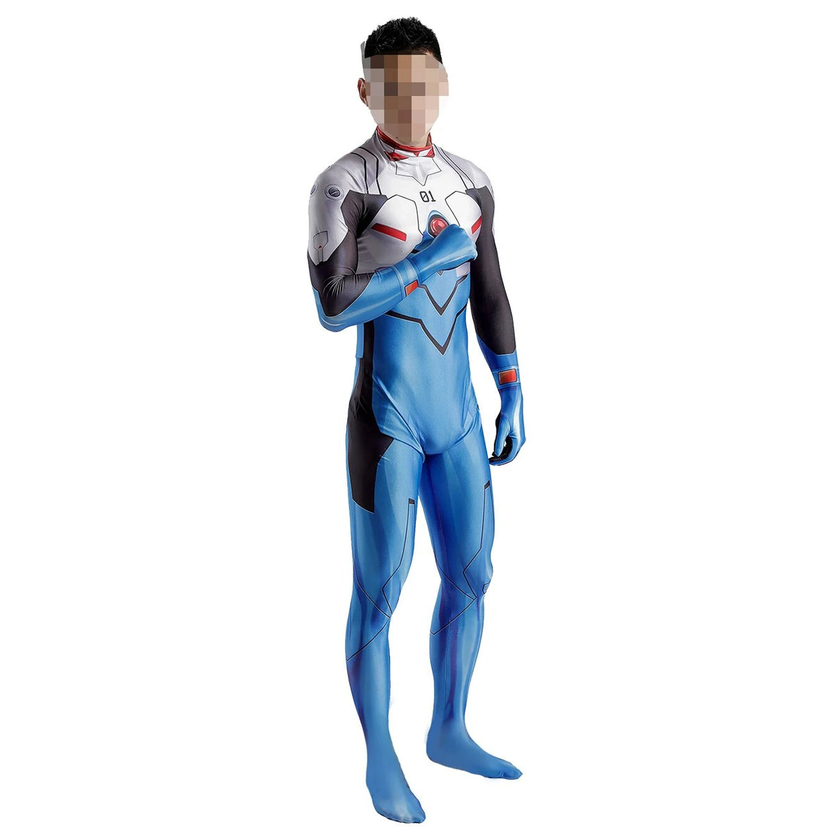 Anime Costume Cosplay Ikari Shinji  Zentai Bodysuit Spandex  Superhero Boys Halloween Costume Adult Kids