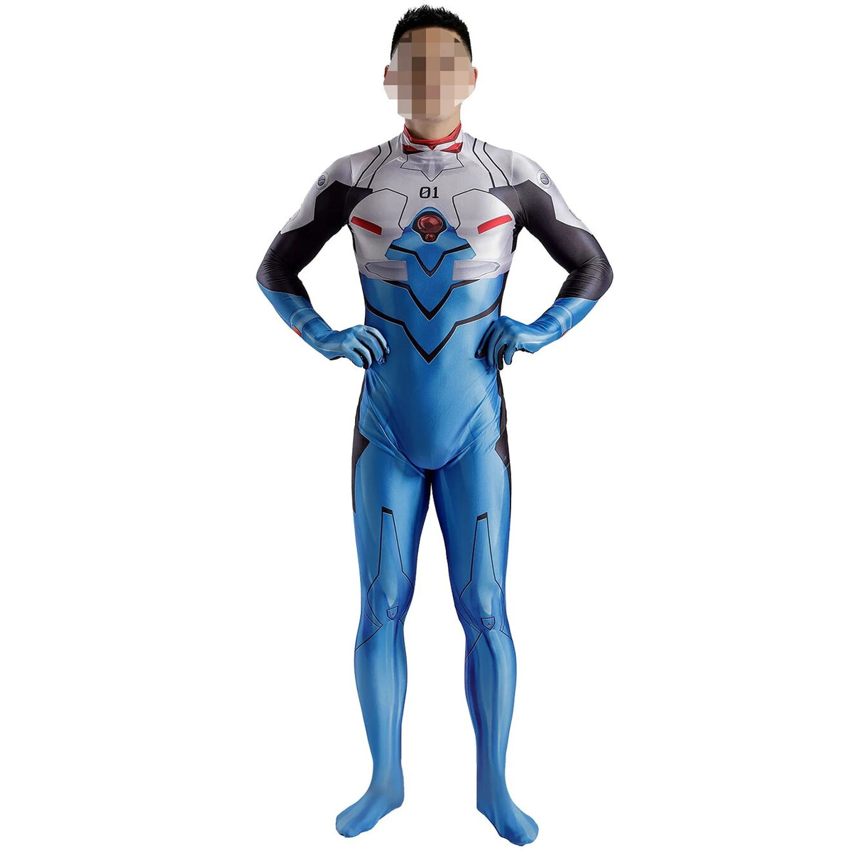 Anime Costume Cosplay Ikari Shinji  Zentai Bodysuit Spandex  Superhero Boys Halloween Costume Adult Kids