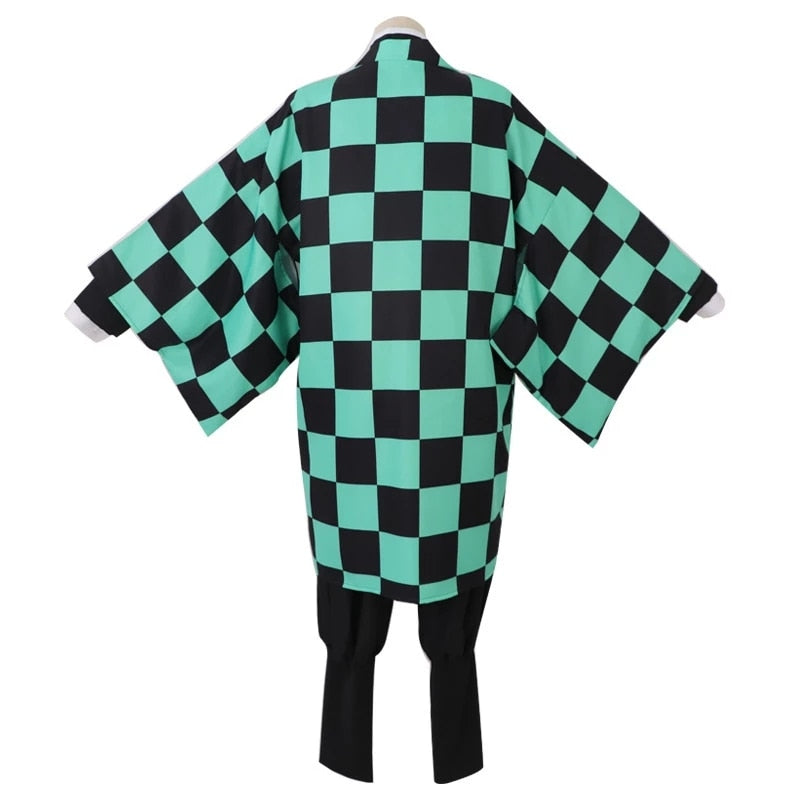 Anime Demon Slayer Cosplay Costume Tanjirou Kamado Kimetsu no Yaiba Men Kimono Uniform Disfraz Halloween Party Demonias Clothes