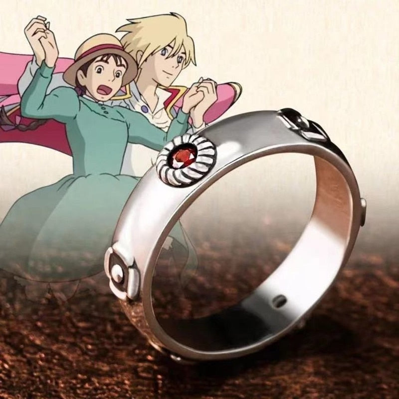 Anime Howl&#39;s Moving Castle Cosplay Ring Hayao Miyazaki Sophie Howl Costumes Unisex Metal Rings Jewelry Prop Accessories Gift