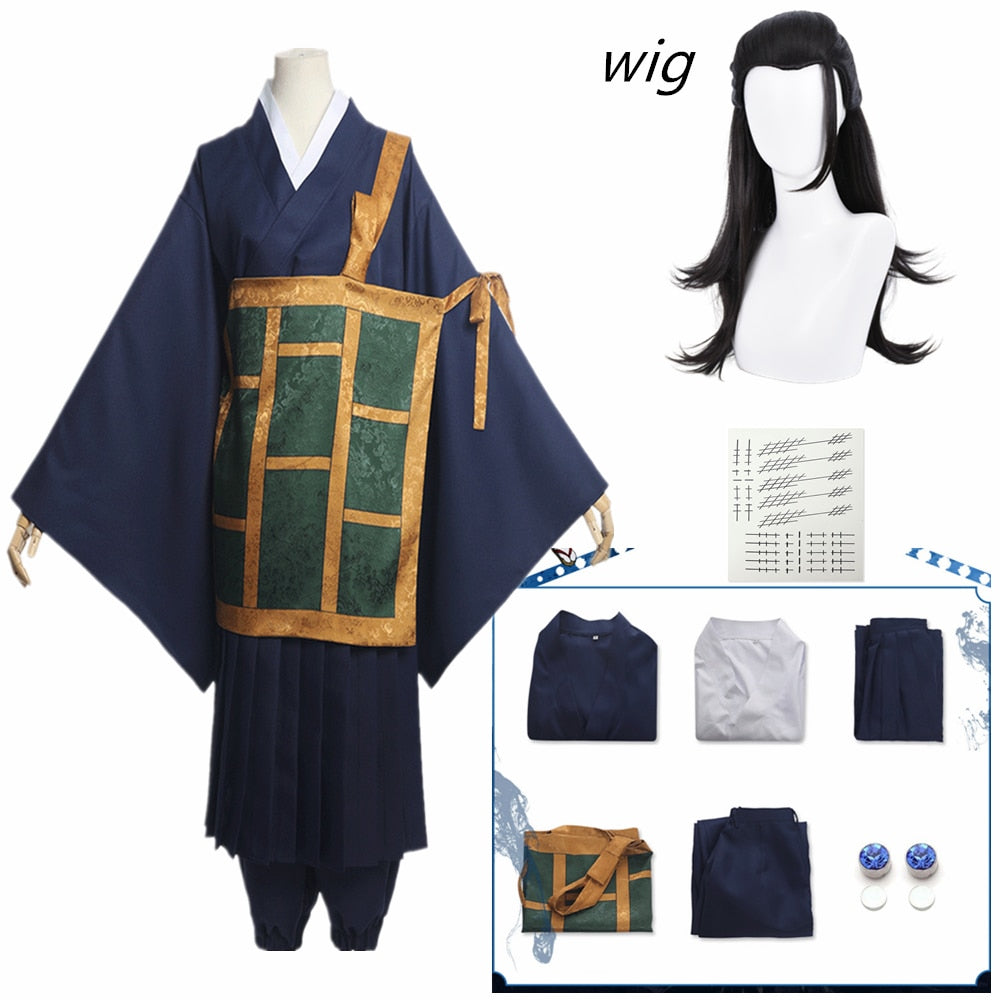 Anime Jujutsu Kaisen Geto Suguru Cosplay Costume  Black Blue kimono School Uniform Anime Clothe Halloween Costumes For Women Man