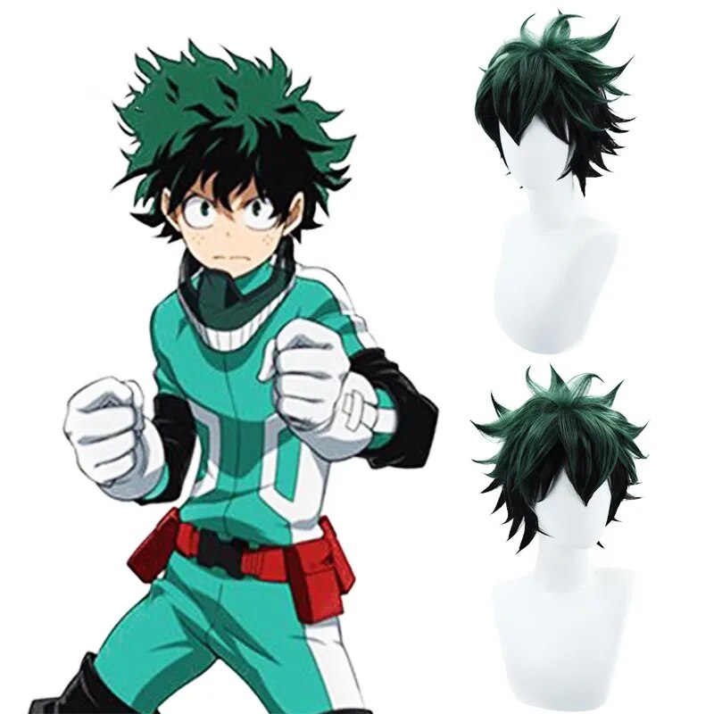 Anime My Hero Academia Cosplay Midoriya Izuku Deku Battle Cosplay Costume Unisex Costume Set Halloween Wig Hair