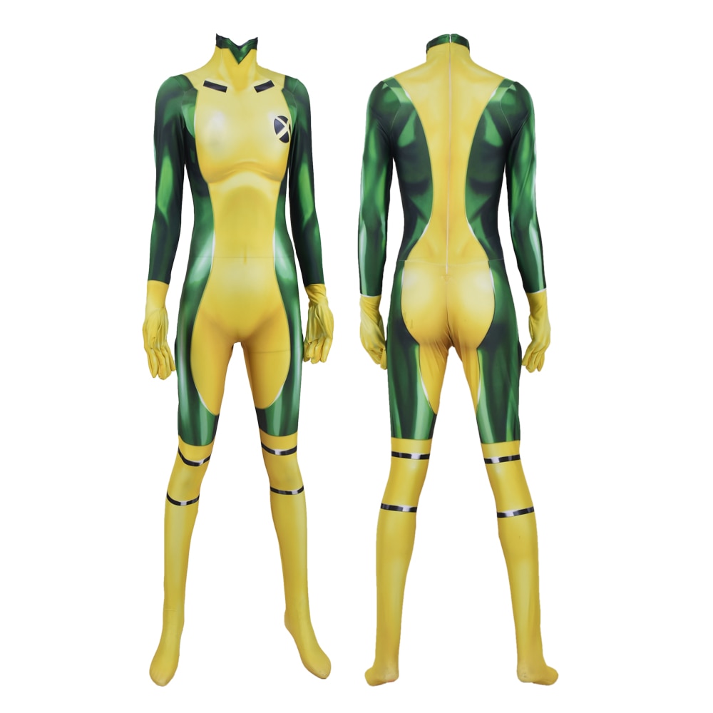 Anna Marie Rogue Cosplay Costume Zentai Suit Game Girls Woman Female Bodysuits Halloween Kids Adults Jumpsuits