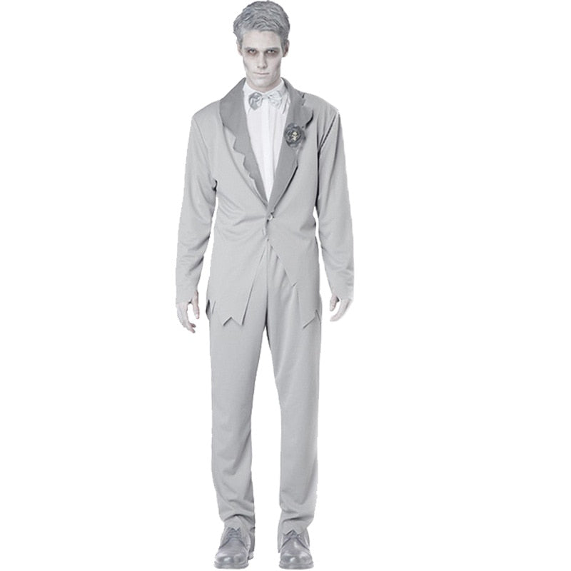 Best Made Women Halloween Zombie Bride Ghost Costumes Zombie Groom Costume Men Couple&#39;s Halloween Clothes
