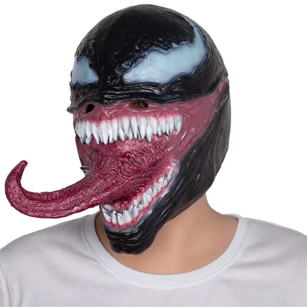 Blood Tooth Venom Mask Halloween Horror Fancy Dress Party Props Movie Cosplay Long Tongue Masks