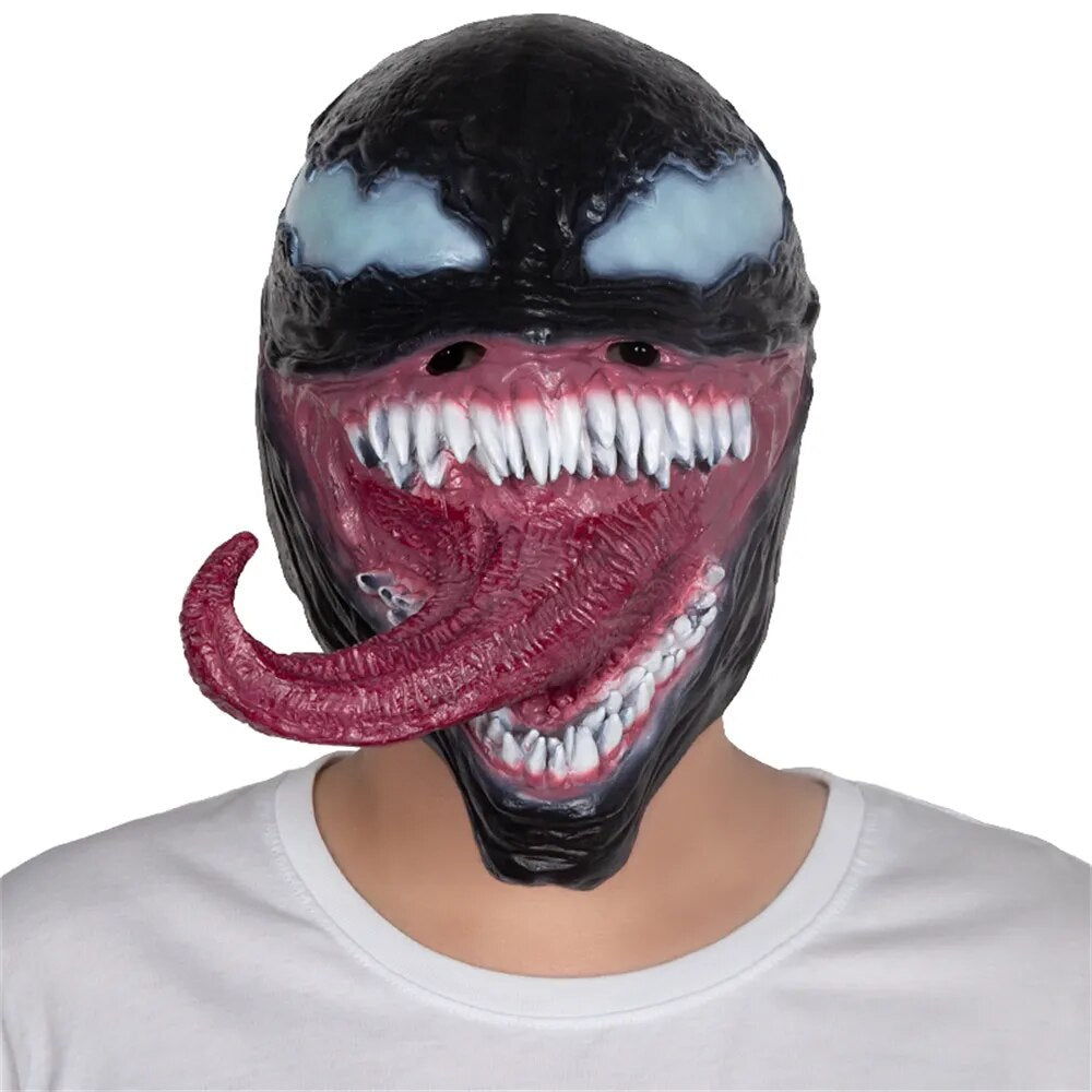 Blood Tooth Venom Mask Halloween Horror Fancy Dress Party Props Movie Cosplay Long Tongue Masks