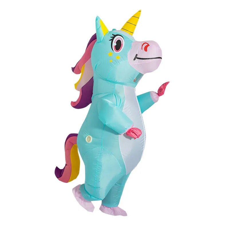 Blue Full Body Unicorn Inflatable Costume Anime Rainbow Adult Cosplay Costumes