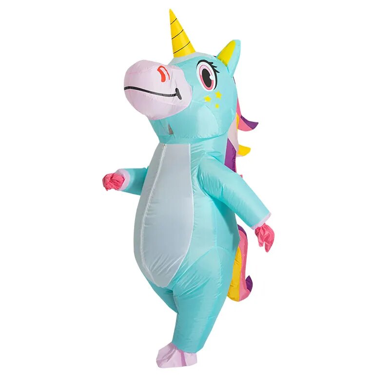 Blue Full Body Unicorn Inflatable Costume Anime Rainbow Adult Cosplay Costumes