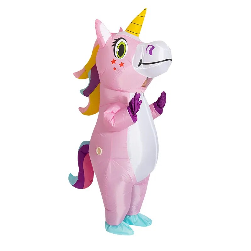 Blue Full Body Unicorn Inflatable Costume Anime Rainbow Adult Cosplay Costumes