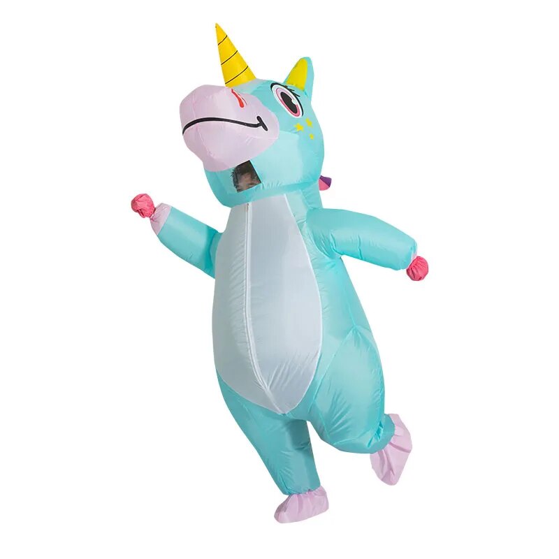 Blue Full Body Unicorn Inflatable Costume Anime Rainbow Adult Cosplay Costumes