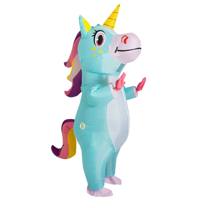 Blue Full Body Unicorn Inflatable Costume Anime Rainbow Adult Cosplay Costumes