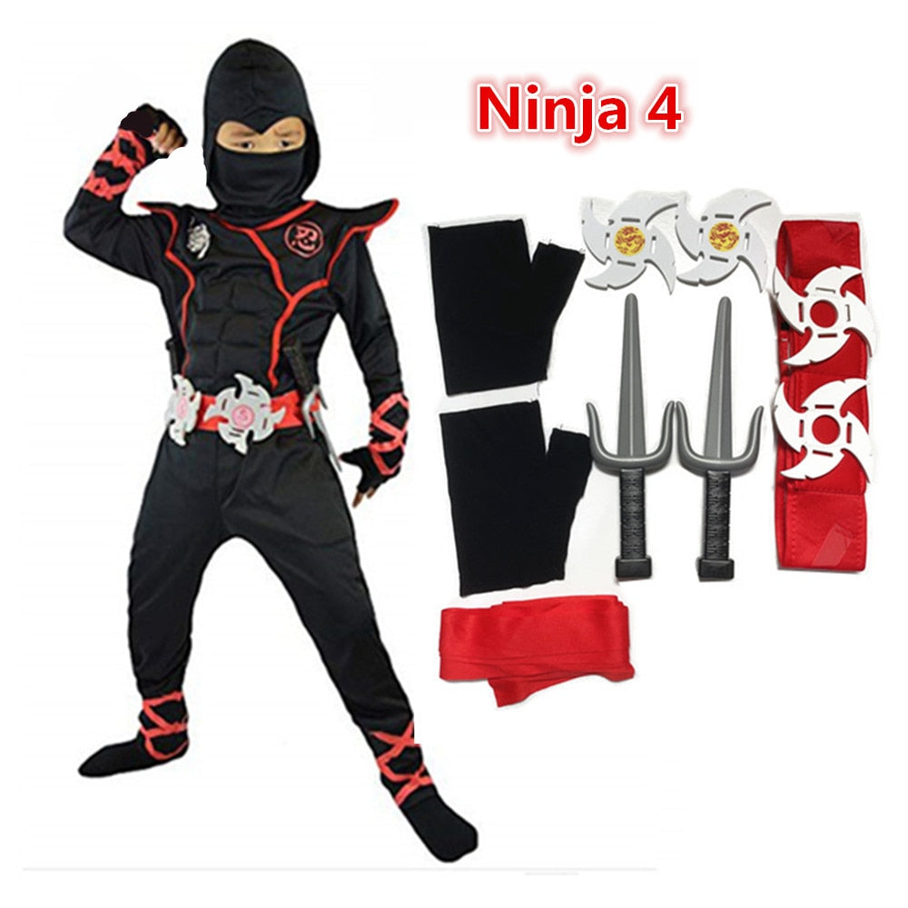Carnival Dragon Ninja Cosplay Costume Kids Boys Girls Warrior Birthday Party Gifts Coat Suit