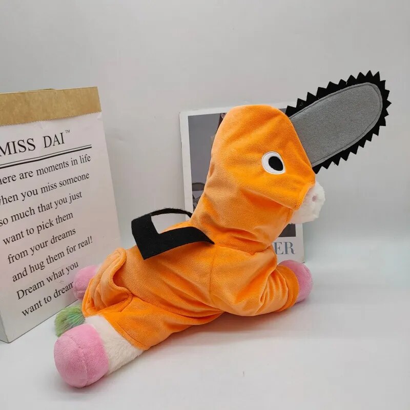 Chainsaw Man Pochita Pets Cosplay Costume For Cat Dog Pet Uniform Anime Power Denji Cute Pets Orange Outfits Clothes Gifts Props