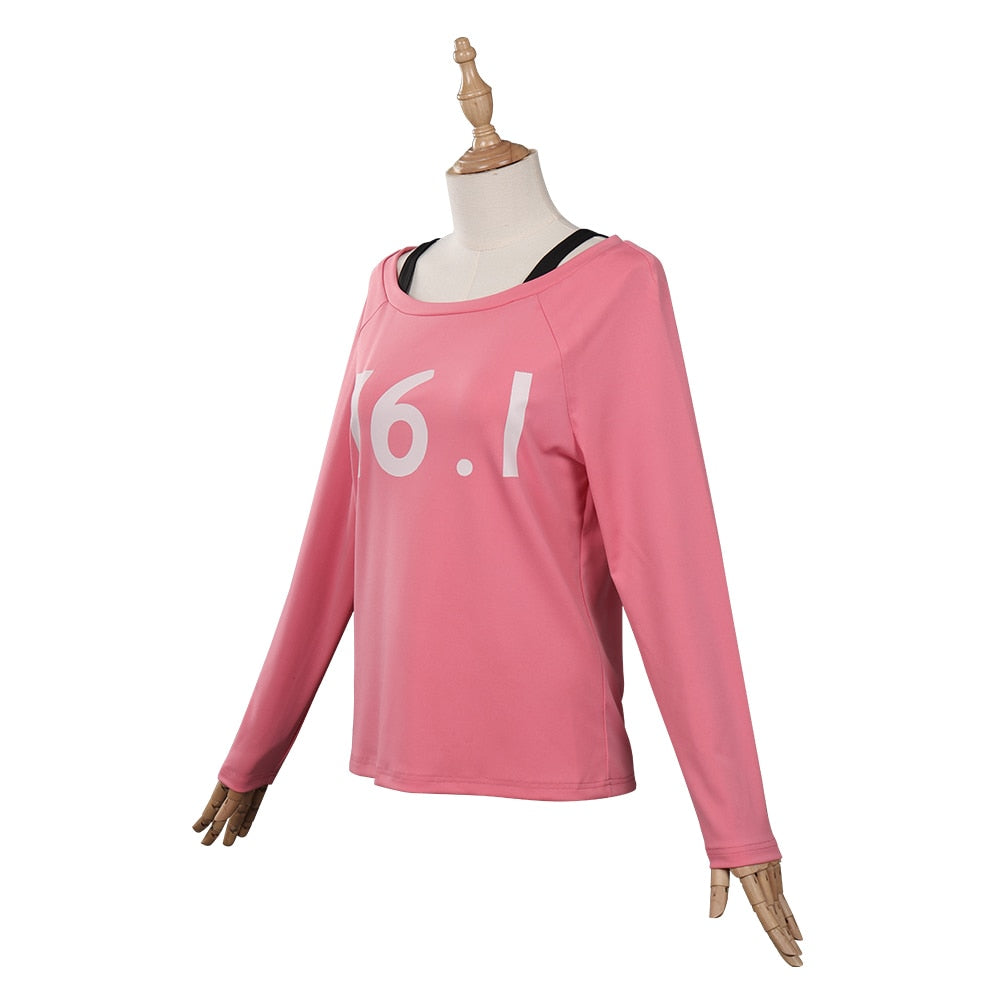 Chainsaw Man Power Cosplay Costume Long T-Shirt Wig Hairpin Outfits Halloween Carnival Suit for Adult Women Girls Top Set