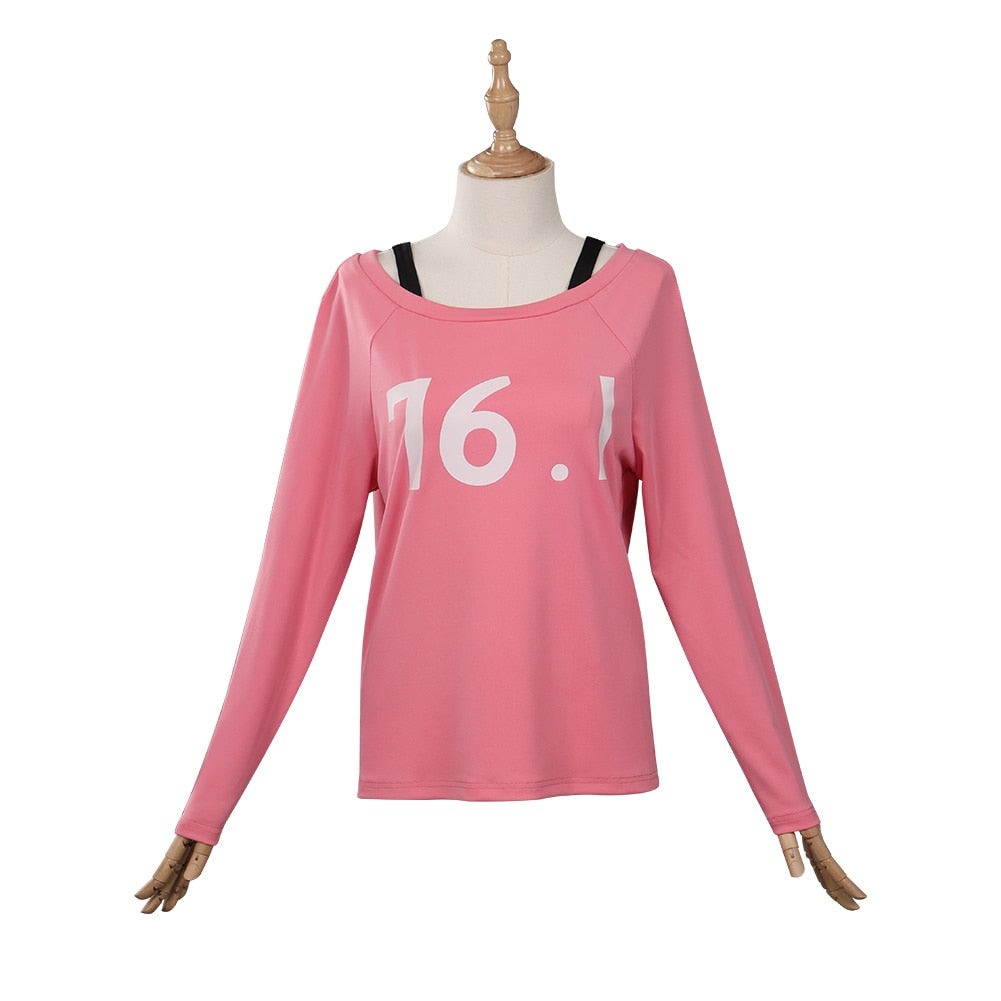 Chainsaw Man Power Cosplay Costume Long T-Shirt Wig Hairpin Outfits Halloween Carnival Suit for Adult Women Girls Top Set