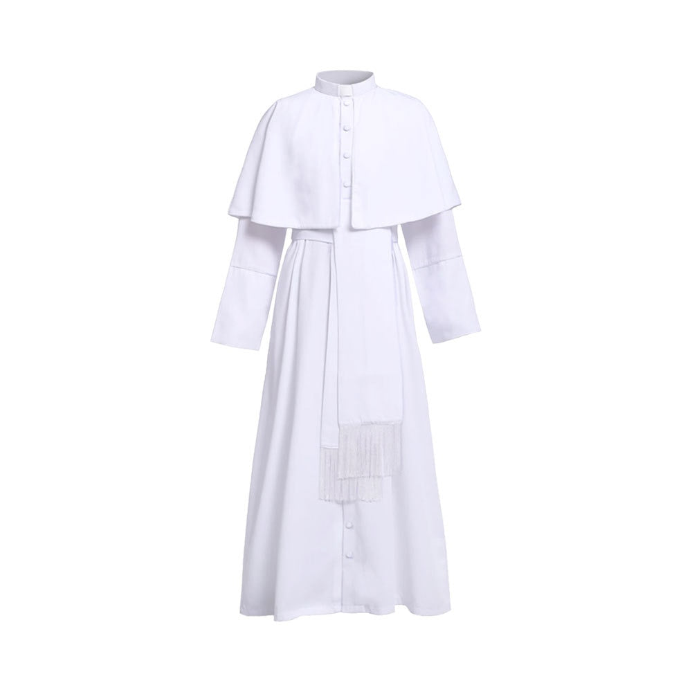 Cosplay legend Clergy Robe Cassock with Cincture Medieval Clergyman Vestments Roman Priest Robe Cassock Costume for Men Witch