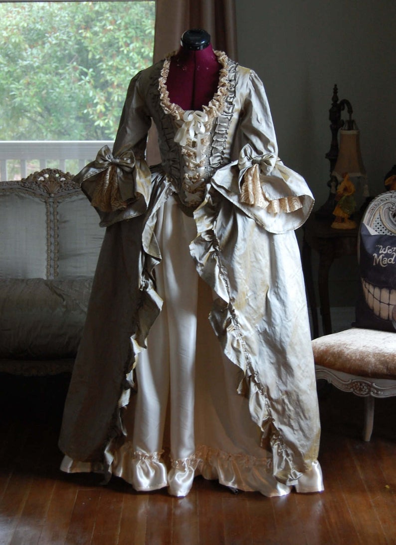 Marie Antoinette Baroque Ball Gown Medieval Court Noble Princess Renaissance Costume Dress for Halloween
