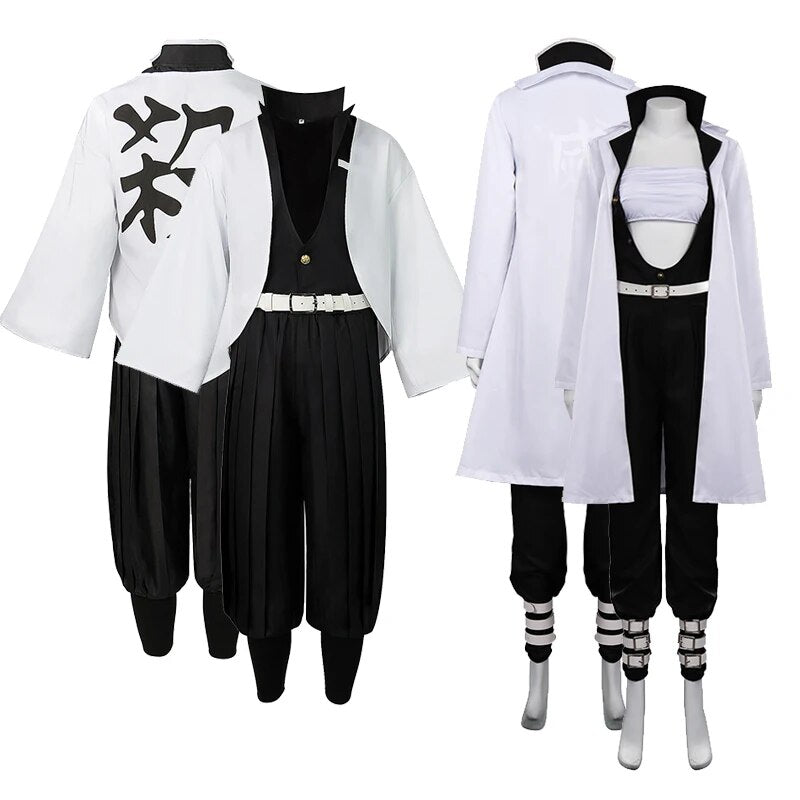 Demon Slayer Shinazugawa Sanemi Cosplay Costume Coat Pants Tops Adult Full Set Outfits Women Men Halloween Carnival Party Suit