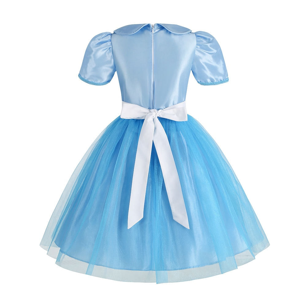 Deluxe Girl Halloween Sissy Maid Lolita Dress Alice in Wonderland Costume Kids Cosplay Servant Family Party Dress