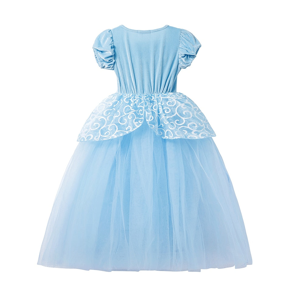 Girl Cinderella Cosplay Dress Up Clothes Girls Christmas Halloween Party Princess Costume Kids Birthday Wedding Gown