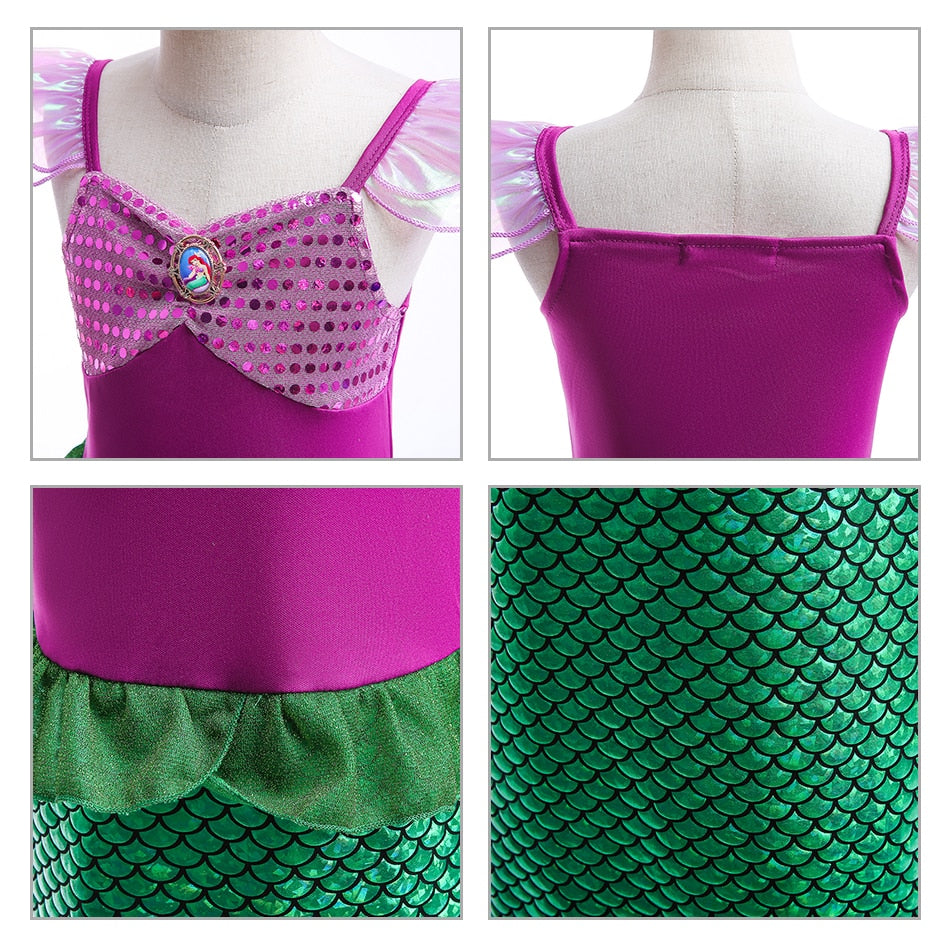 Little Mermaid Ariel Princess Costume Kids Dress For Girls Cosplay Children Carnival Birthday Party Clothes Mermaid Dress