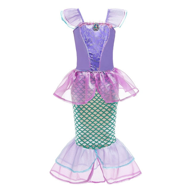 Little Mermaid Ariel Princess Costume Kids Dress for Girls Cosplay Children Carnival Birthday Party Clothes Mermaid Dress