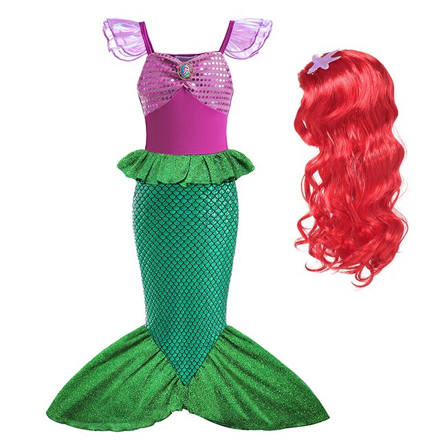 Little Mermaid Ariel Princess Costume Kids Dress For Girls Cosplay Children Carnival Birthday Party Clothes Mermaid Dress