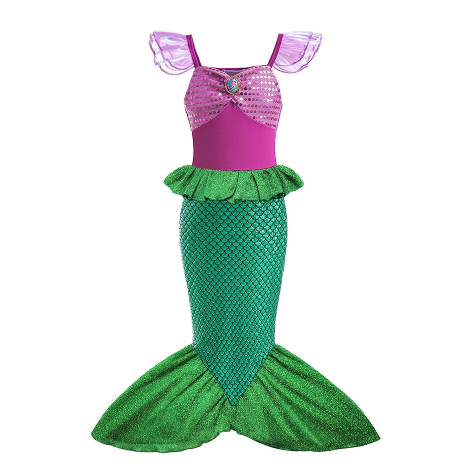Little Mermaid Ariel Princess Costume Kids Dress For Girls Cosplay Children Carnival Birthday Party Clothes Mermaid Dress