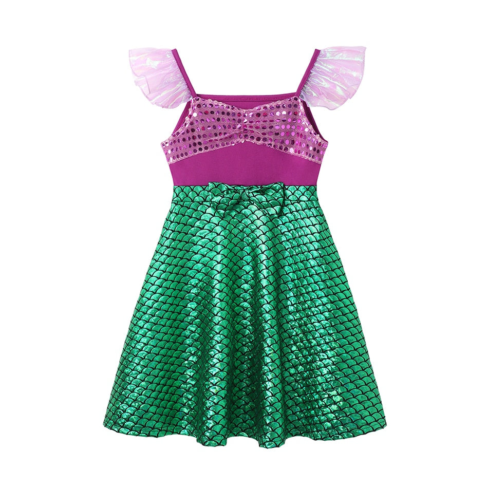 Mickey  Girl Dress Kids Toddler Mickey Minnie Mouse Daisy Cartoon Puff Sleeve Clothes Backless Cute Dresses