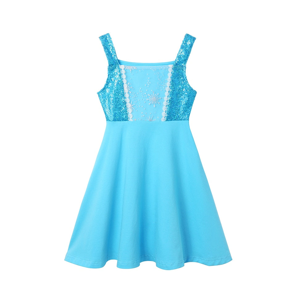 Mickey  Girl Dress Kids Toddler Mickey Minnie Mouse Daisy Cartoon Puff Sleeve Clothes Backless Cute Dresses