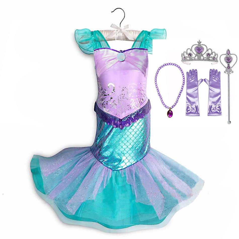 Princess Party Dress for Girls Halloween Frozen Elsa Rapunzel Costume Kids Wednesday Addams Clothing Birthday Gift Gown