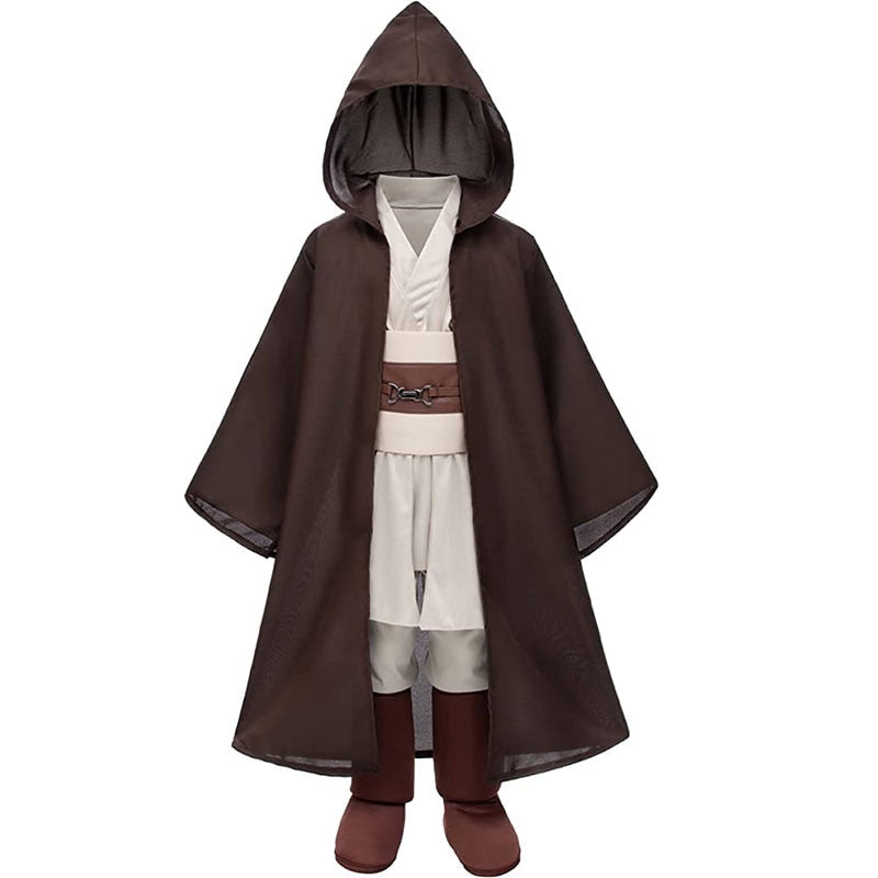 Star Wars Cosplay Costume Kids Jedi Warrior Cosplay Hooded Cloak Clothing Suit Halloween Party Costumes for Child
