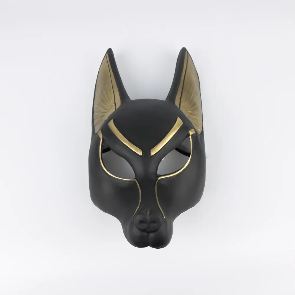 Egyptian Anubis Cosplay Face Masks PVC Canis spp Wolf Head Jackal Animal Masquerade Props Party Halloween Fancy Dress Ball