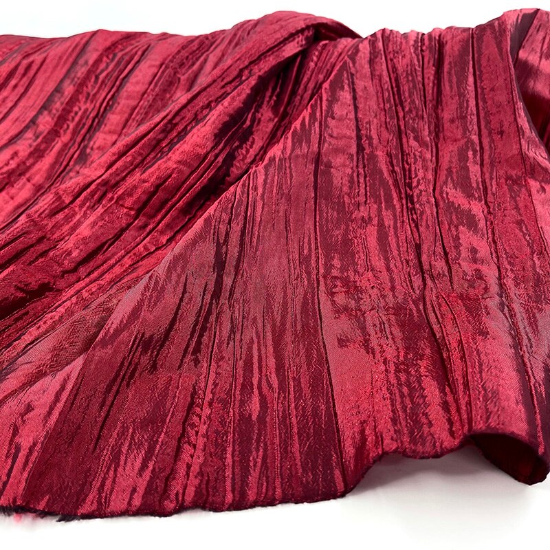 Fashion Pleated Women Dress Fabric By The Meter,Haute Couture Irregular Pleat Designer Fabrics for Sewing Lady Shirt Dress